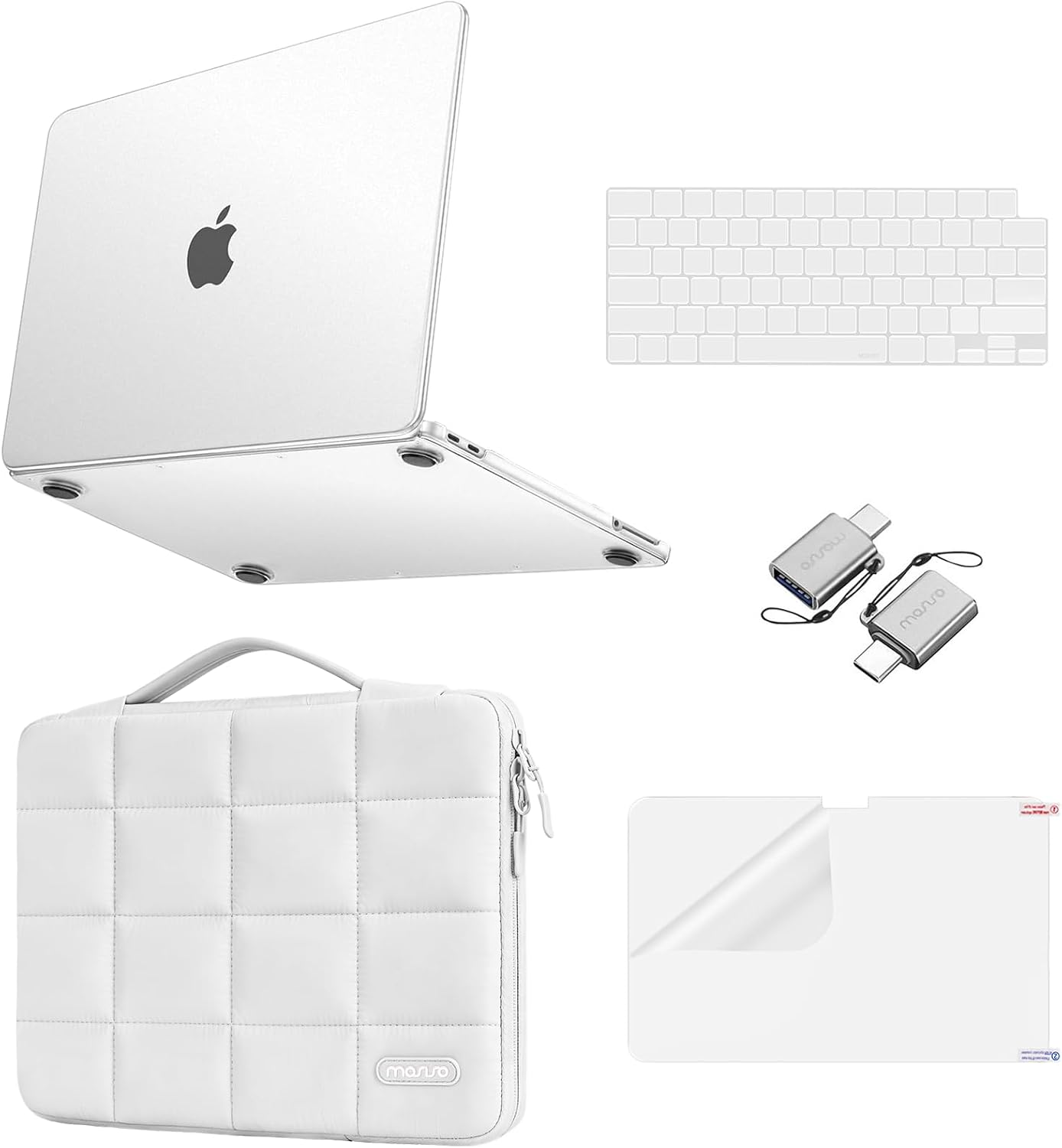 MOSISO Compatible with MacBook Neo Case 13 inch 2026 Release A3404, Seamlessly Closes Scratches & Fingerprints Resistant Hard Shell&Sixteen Grid Puffy Bag&Keyboard Skin&Type C&ScreenFilm