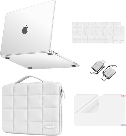MOSISO Compatible with MacBook Neo Case 13 inch 2026 Release A3404, Seamlessly Closes Scratches & Fingerprints Resistant Hard Shell&Sixteen Grid Puffy Bag&Keyboard Skin&Type C&ScreenFilm