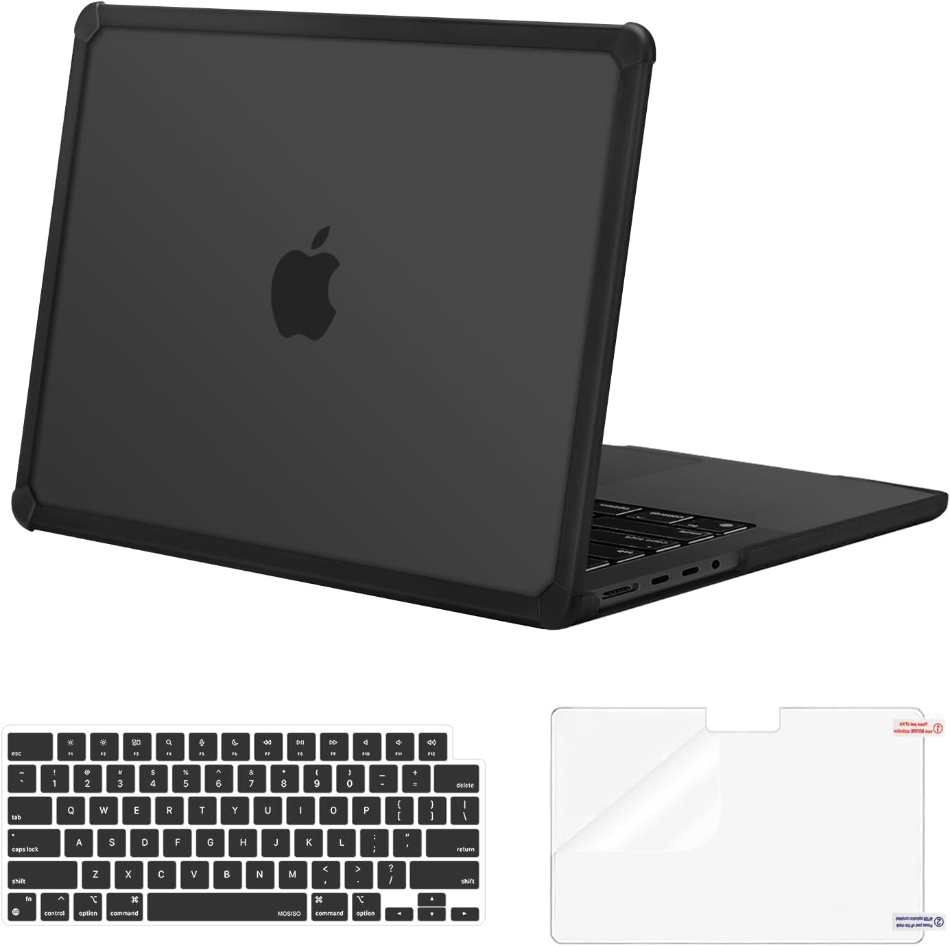 MOSISO Compatible with MacBook Pro 14 inch Case 2025-2021 M4 M3 M2 M1 A3112 A3185 A3401 A2918 A2992 A2779 A2442, Anti-Cracking Heavy Duty TPU Bumper Hard Case&Keyboard Skin&Screen Film, Pink