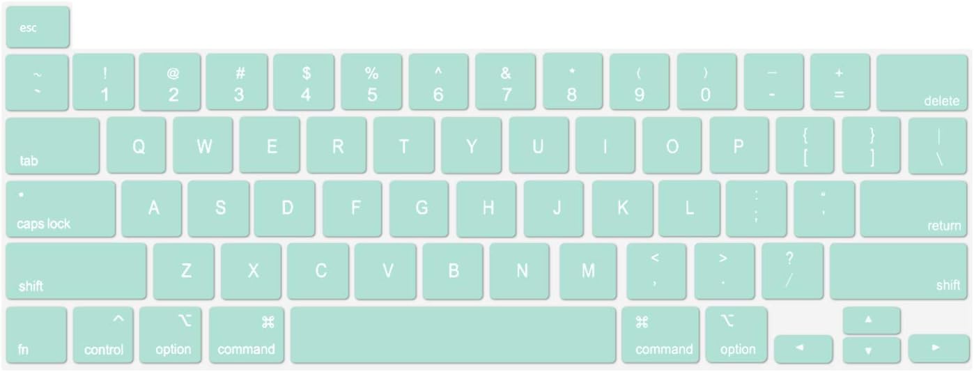 MOSISO Keyboard Cover Compatible with MacBook Pro 13 inch M2 2023, 2022, 2021 2020 M1 A2338 A2289 A2251&Compatible with MacBook Pro 16 2020 2019 A2141 Touch ID,Protective Silicone Skin, Airy Blue