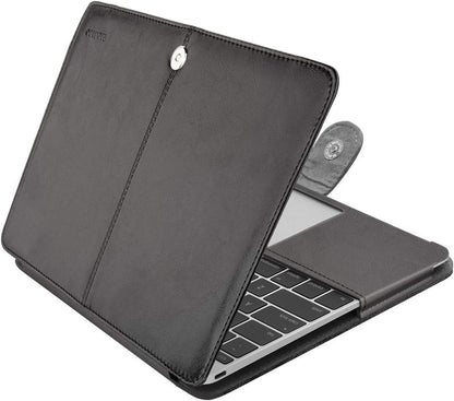 MOSISO PU Leather Case Compatible with MacBook 12 inch Case A1534 with Retina Display 2017-2015 Release, Portfolio Protective Stand Cover Sleeve