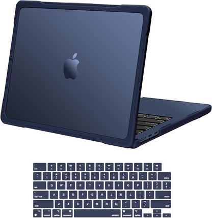 MOSISO Compatible with MacBook Air 13 inch Case M2-M5 2022-2026 A3449 A3240 A3113 A2681, 2 in 1 Kit Crack-Resistant Hard Case with Soft TPU Bumper