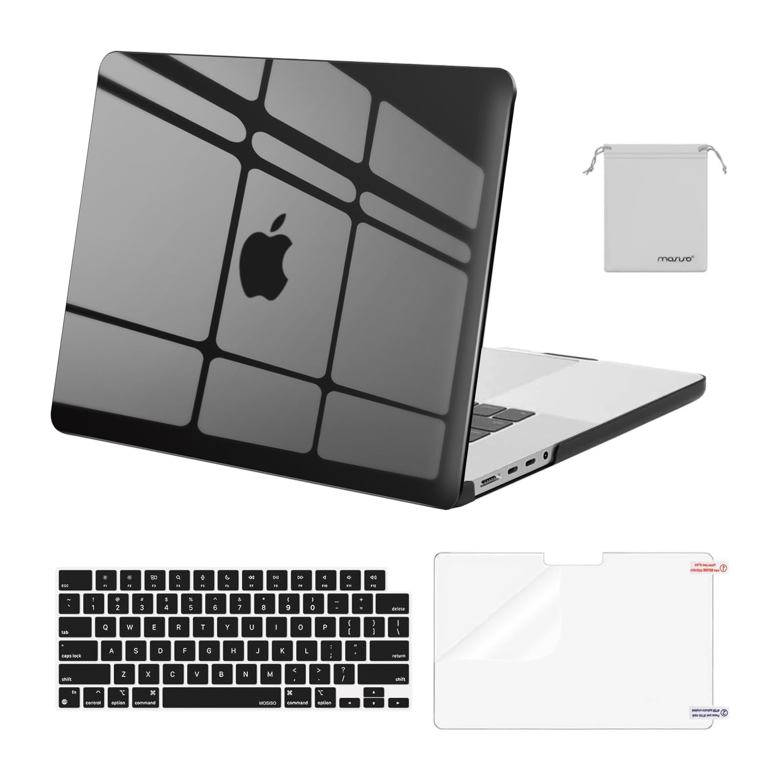 MOSISO Compatible with MacBook Pro 16 inch Case 2025 2024 2023 2022 2021 M4 M3 M2 M1 A3403 A3186 A2991 A2780 A2485 Pro Max, Plastic Hard Shell&Keyboard Cover&Screen Film&Storage Bag, Navy Blue
