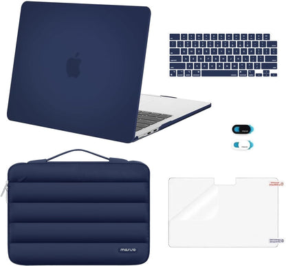 MOSISO Compatible with MacBook Air 13 inch Case M5 2026 M4 2025 M3 M2 2024-2022 A3449 A3240 A3113 A2681, Hard Case&Puffy Bag&Keyboard Cover&Webcam Cover&ScreenFilm for MacBook Air 13.6, Antique Green