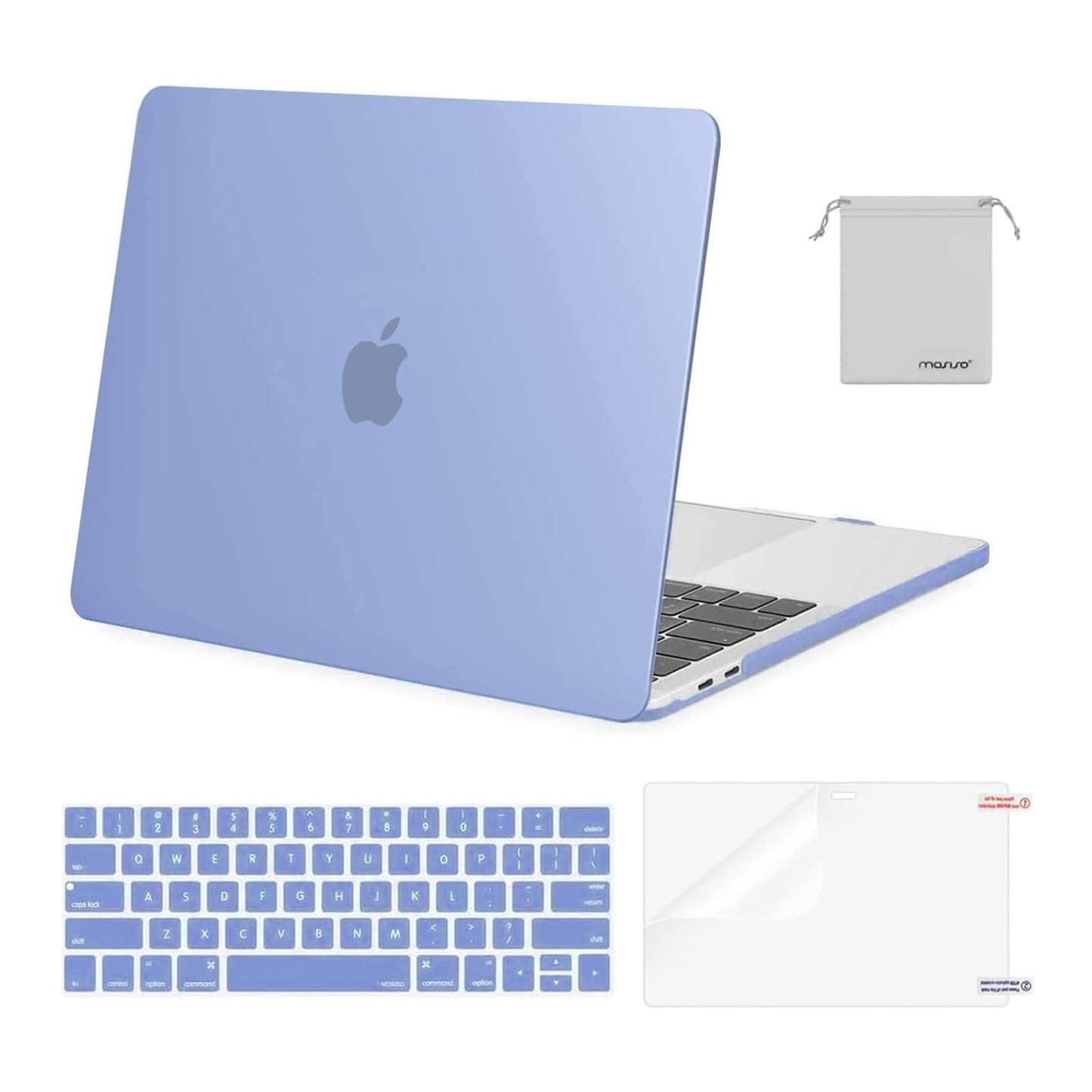 MOSISO Compatible with MacBook Pro 13 inch Case M2 2025, 2024, 2023, 2022-2016 A2338 M1 A2251 A2289 A2159 A1989 A1708 A1706, Plastic Hard Shell&Keyboard Cover&Screen Film&Storage Bag, Chalk Pink