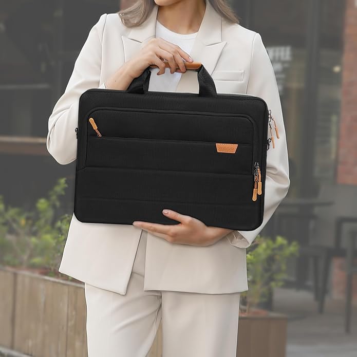 MOSISO Laptop Shoulder Messenger Bag, Computer Bag, Briefcase with Front Rectangle&Horizontal Pockets&Belt iMosiso