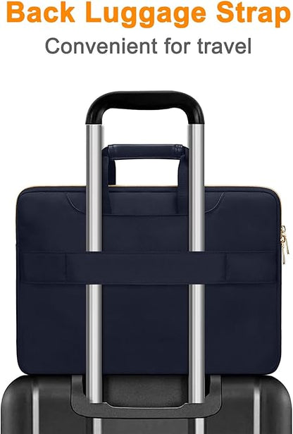 MOSISO Laptop Shoulder Bag,Computer Bag,Messenger Briefcase with Front Inverted Trapezoid Quilted Pocket iMosiso