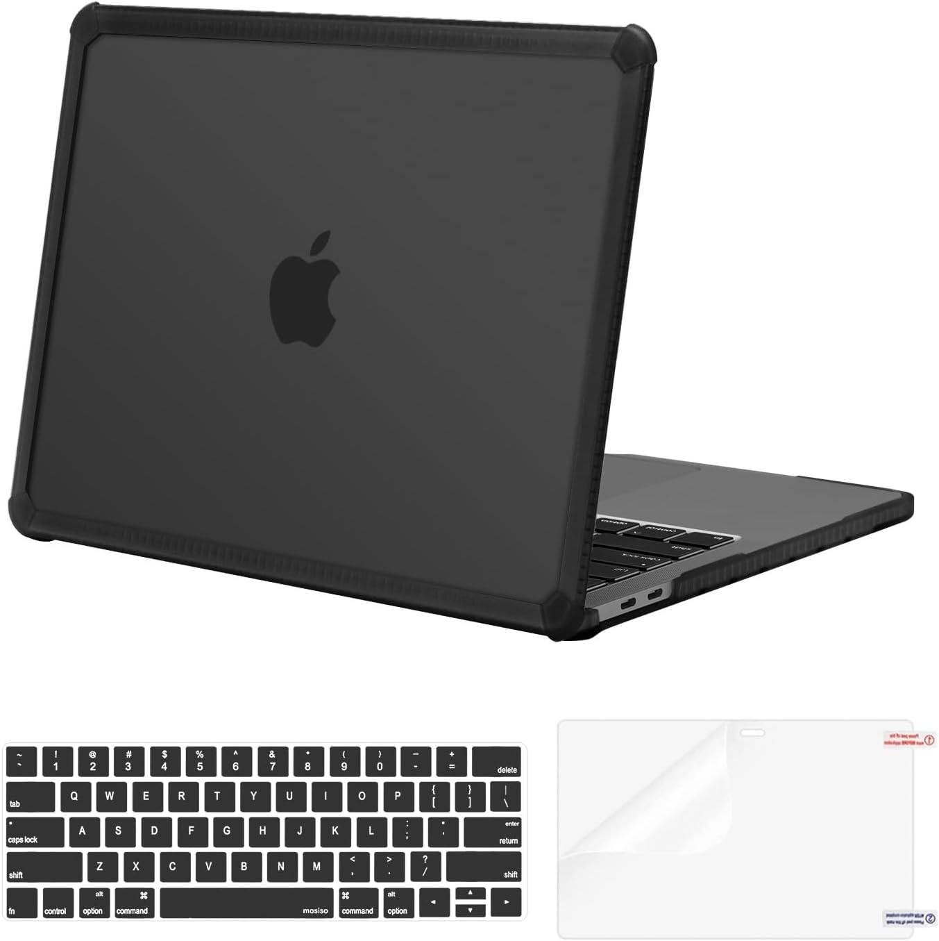 MOSISO Crack-Resistant Cover Compatible with MacBook Pro 13 inch Case M2 2026-2016 A2338 M1 A2251 A2289 A2159 A1989 A1708 A1706,Heavy Duty Shell with TPU Bumper&Keyboard Cover&ScreenFilm