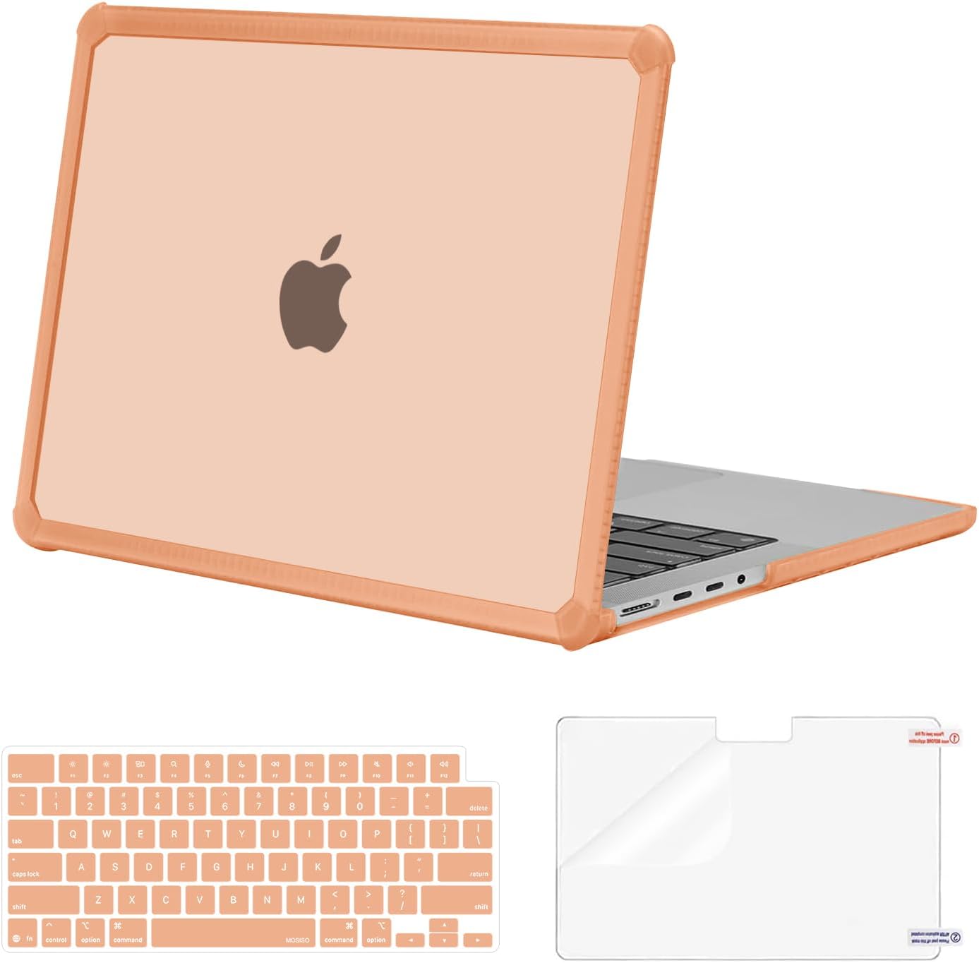MOSISO Compatible with MacBook Pro 14 inch Case M5 2026 M4 M3 M2 M1 2025-2021 A3427 A3426 A3434 A3112 A3185 A3401 A2918 A2992 A2779 A2442,3 in 1 Kit Anti-Crack Hard Shell with TPU Bumper, Pink