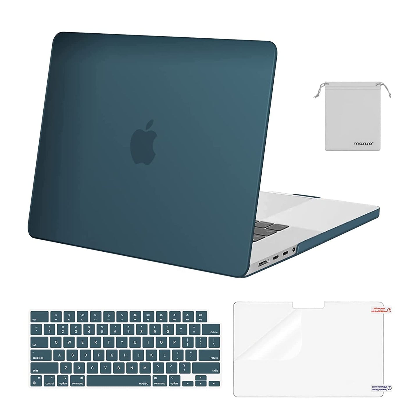 MOSISO Compatible with MacBook Pro 16 inch Case 2025 2024 2023 2022 2021 M4 M3 M2 M1 A3403 A3186 A2991 A2780 A2485 Pro Max, Plastic Hard Shell&Keyboard Cover&Screen Film&Storage Bag, Navy Blue