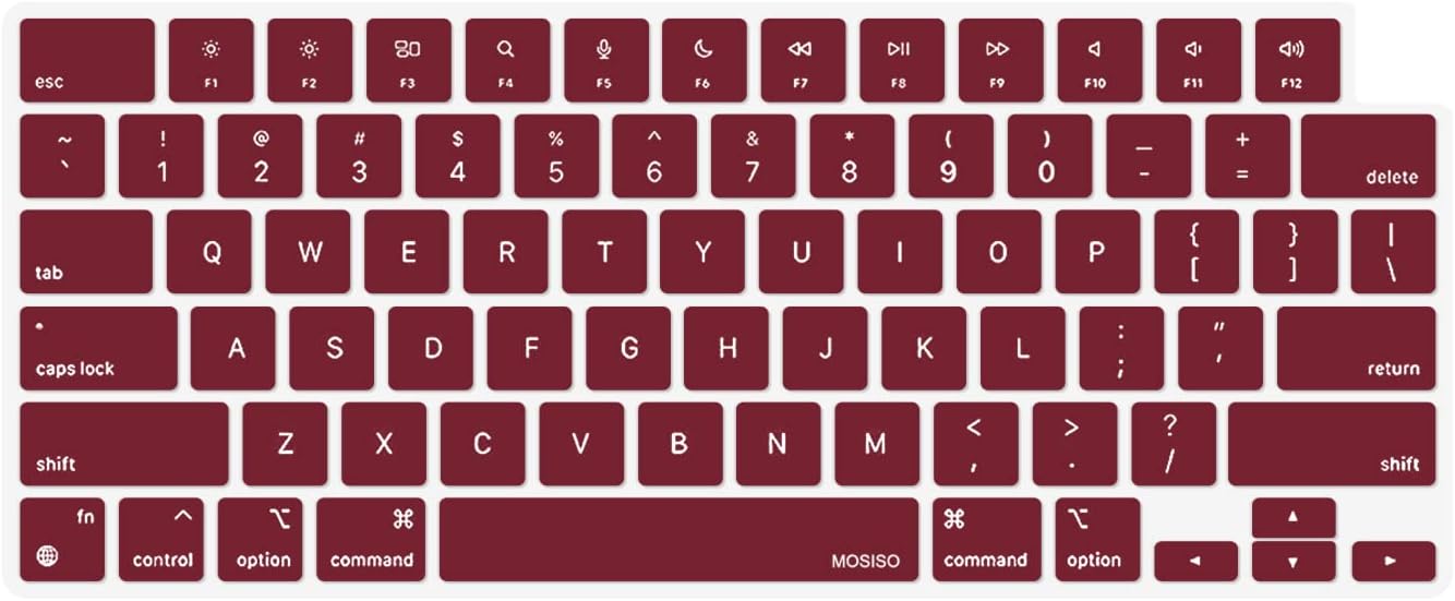 MOSISO Keyboard Cover Skin Compatible with MacBook Air 15 inch M3 A3114 M2 A2941/Air 13.6 A3113 A2681/Pro 14/16 M4 M3 M2 M1
