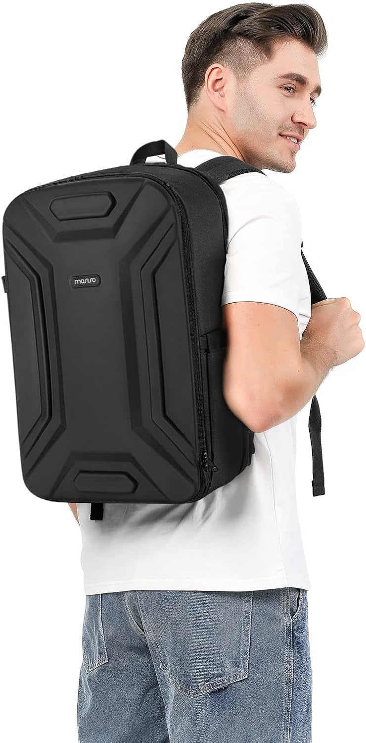 Waterproof Geometric Hardshell Camera Backpack Fits 16