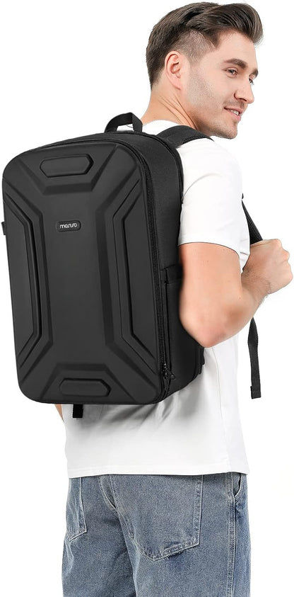 MOSISO Camera Backpack, DSLR/SLR/Mirrorless Camera Bag Waterproof Symmetric Geometric Hard Shell with Tripod Holder&15-16 inch Laptop Compartment Compatible with Canon/Nikon/Sony, Black mysite