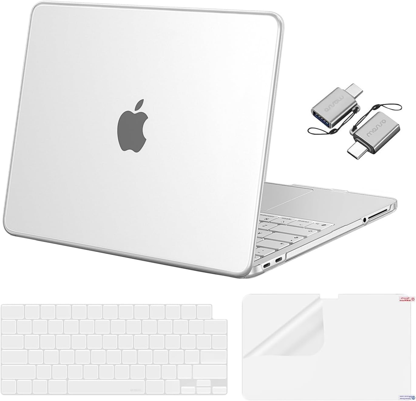 MOSISO Crack-Resistant Cover Compatible with MacBook Neo Case 13 inch 2026 Release Model A3404 with A18 Pro Chip, Protective Hard Shell&Keyboard Cover&Screen Film&Type C, Crystal Clear mysite