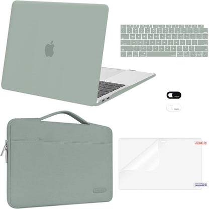 MOSISO Compatible with MacBook Air 13 inch Case M1 Chip 2021 2020 2019 2018 Release A2337 A2179 A1932 Retina Display, Plastic Hard Shell Case&Bag&Keyboard Skin&Webcam Cover&Screen Film, Black
