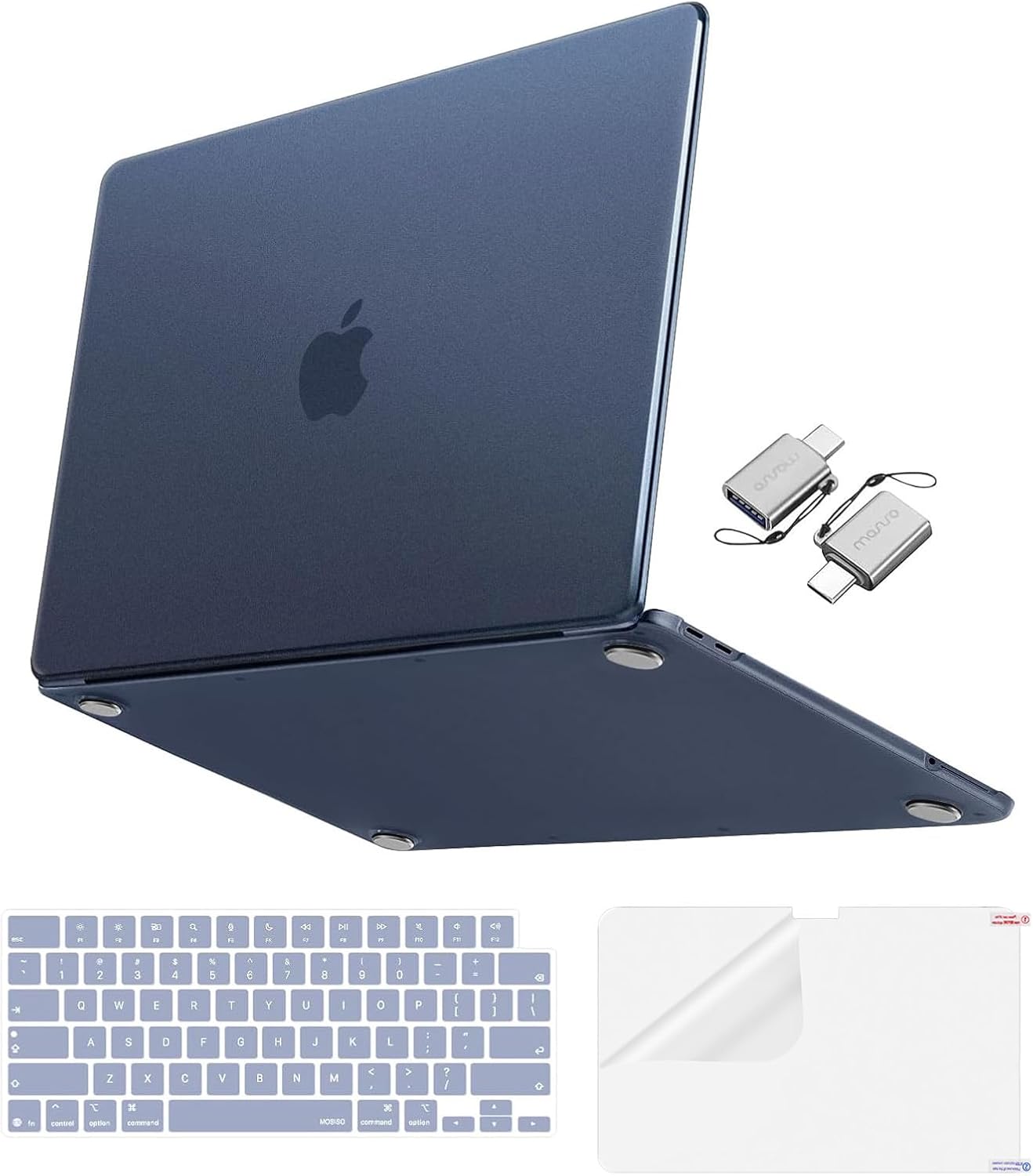 MOSISO Matte Finish Case Compatible with MacBook Neo 13 inch 2026 Release Model A3404, 4 in 1 Kit Ultra-Thin Exact-Fit Scratches & Fingerprints Resistant Protective Hard Shell Case Cover, Black Clear mysite