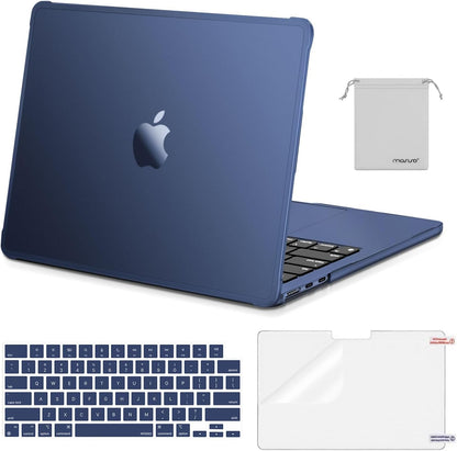 MOSISO for MacBook Air 13 inch Case M5 M4 M3 M2 2026-2022 A3449 A3240 A3113 A2681, Precision-Matched to Laptop Color,4 in 1 Kit TPU Bumper Reinforced Anti-Crack Shell for Mac Air 13.6, Midnight Clear mysite