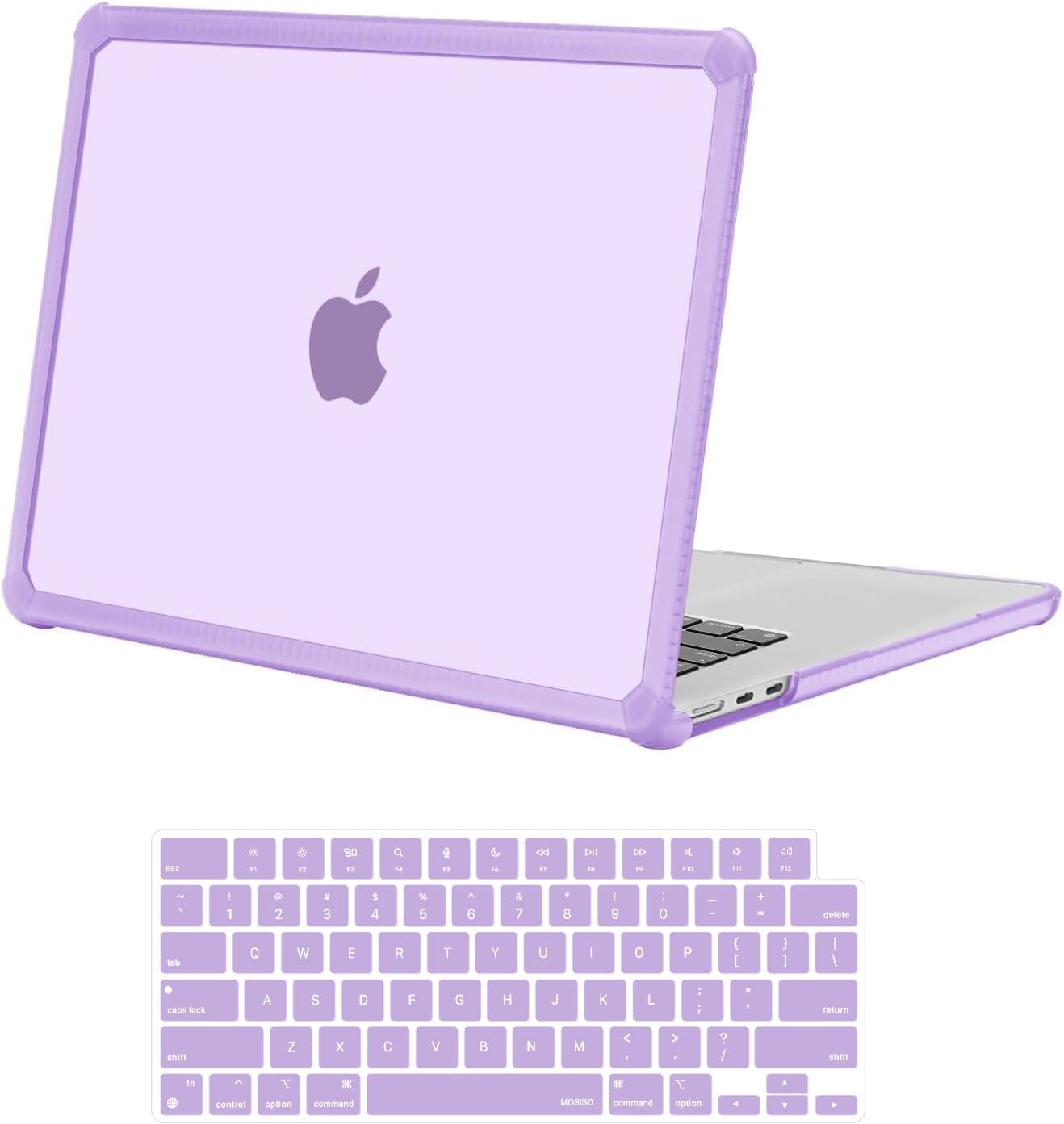 MOSISO Shock-Absorbing Hard Case Compatible with MacBook Air 15 inch M5 2026 M4 M3 M2 2025-2023 A3448 A3241 A3114 A2941,Anti-Cracking Heavy Duty Hard Shell with TPU Bumper&Keyboard Cover