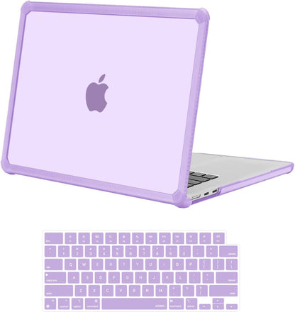 MOSISO Shock-Absorbing Hard Case Compatible with MacBook Air 15 inch M5-M2 2026-2023 A3448 A3241 A3114 A2941,Anti-Cracking Heavy Duty Hard Shell with TPU Bumper&Keyboard Cover