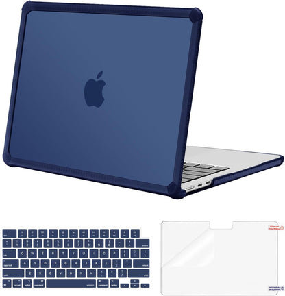 MOSISO Hard Case Compatible with MacBook Air 13 M2-M5 2022-2026, 3 in 1 Heavy Duty Crack Resistant Protective Cover with TPU Bumper
