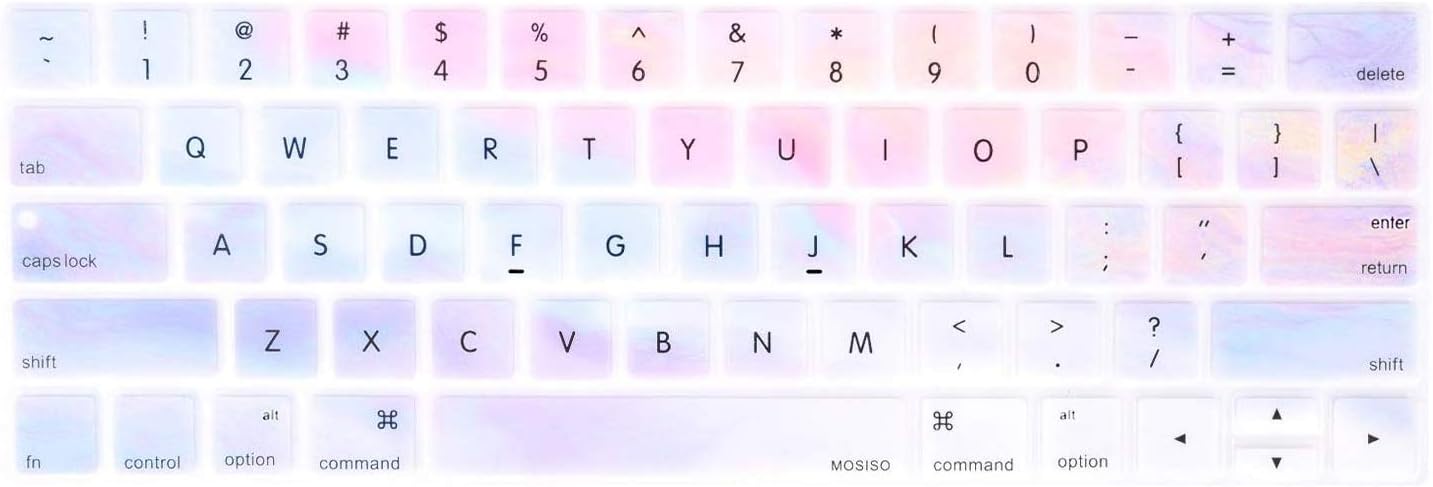 MOSISO Keyboard Cover Compatible with MacBook Pro with Touch Bar 13 and 15 inch 2019 2018 2017 2016 (Model: A2159, A1989, A1990, A1706, A1707),Pattern Silicone Skin Protector, Colorful Clouds