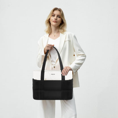 MOSISO Women Laptop Work Tote Bag,15‑16‑Inch,Multi‑Pocket Design with Built‑In Trolley Sleeve