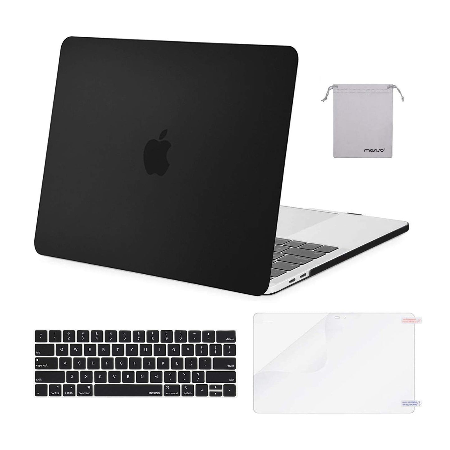 MOSISO Compatible with MacBook Pro 15 inch Case 2019 2018 2017 2016 Release A1990 A1707 with Touch Bar, Plastic Hard Shell Case & Keyboard Cover & Screen Protector & Storage Bag, Rose Quartz