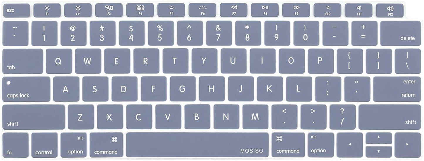 MOSISO Keyboard Cover Compatible with MacBook Air 13 inch 2019 2018 Release A1932 Retina Display with Touch ID, Waterproof Dust-Proof Protective Silicone Skin, Black