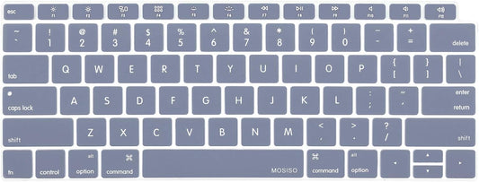MOSISO Keyboard Cover Compatible with MacBook Air 13 inch 2019 2018 Release A1932 Retina Display with Touch ID, Waterproof Dust-Proof Protective Silicone Skin, Black