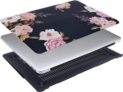 MOSISO Compatible with MacBook Air 13 inch Case (A1369 & A1466, Older Version 2010-2017 Release), Plastic Peony Hard Shell Case & Keyboard Cover & Screen Protector