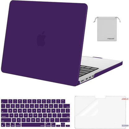 MOSISO Compatible with MacBook Pro 14 inch Case M5 2026 M4 2025 M3 M2 M1 2024-2021 A3427 A3426 A3434 A3112 A3185 A3401 A2918 A2992 A2779 A2442,Hard Case&Keyboard Skin&ScreenFilm&Pouch, Rose Quartz