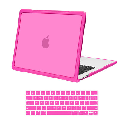 MOSISO Compatible with MacBook Pro 13 inch Case M2 2025-2016 A2338 M1 A2251 A2289 A2159 A1989 A1708 A1706, Soft TPU Bumper Anti-Cracking&Anti-Fingerprint Plastic Hard Case&Keyboard Cover, Pink
