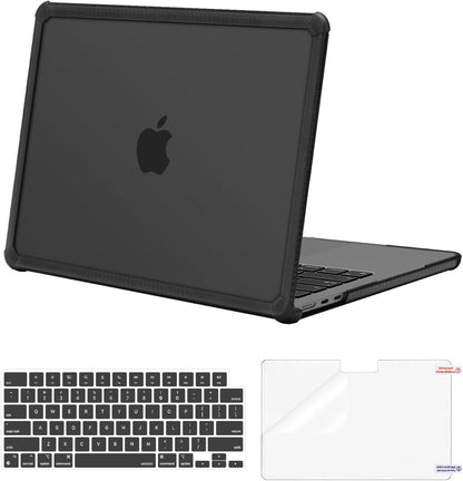 MOSISO Hard Case Compatible with MacBook Air 13 M2-M5 2022-2026, 3 in 1 Heavy Duty Crack Resistant Protective Cover with TPU Bumper