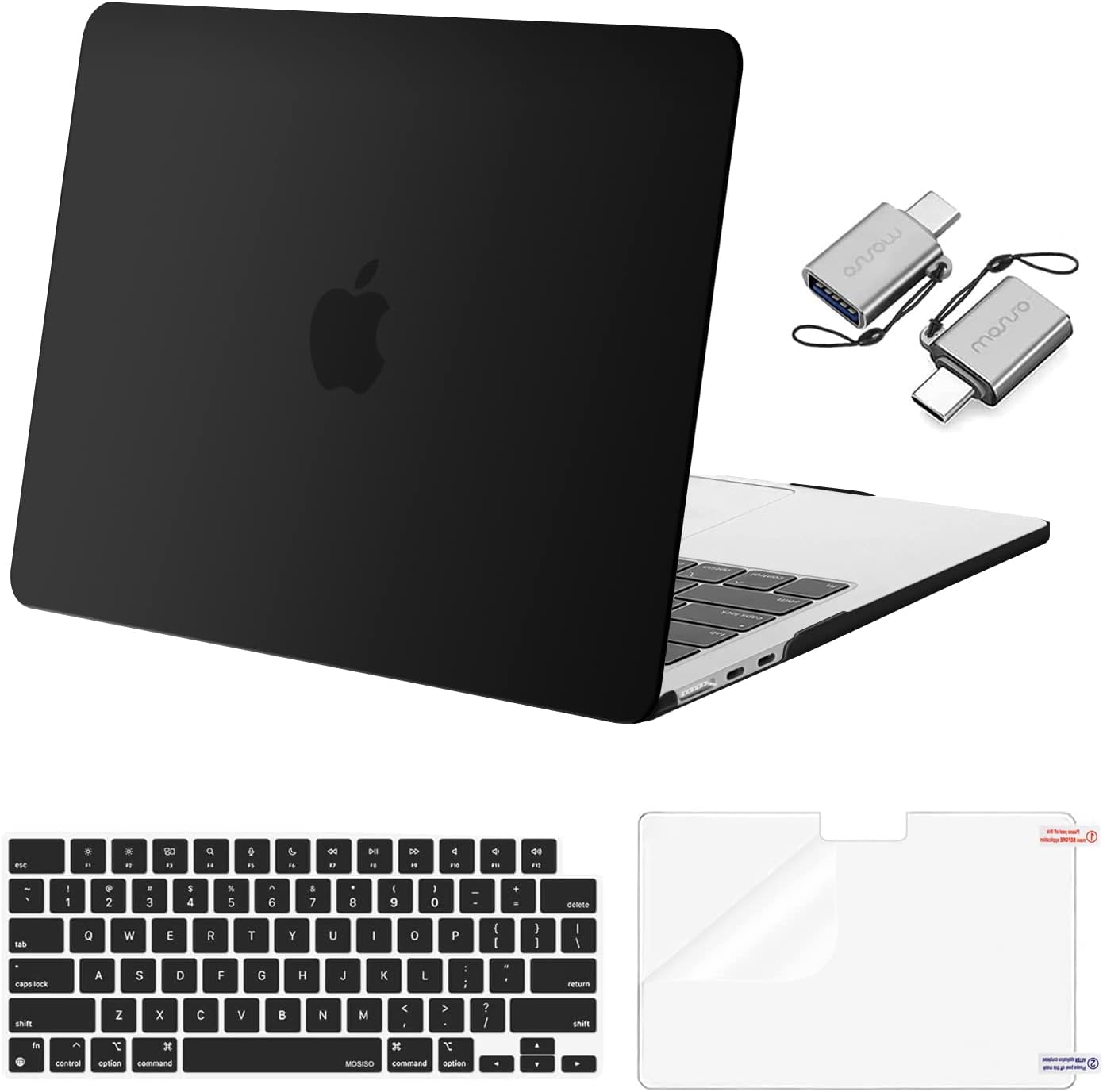 MOSISO Compatible with MacBook Air 13 inch Case M5 2026 M4 2025 M3 M2 2024-2022 A3449 A3240 A3113 A2681, Hard Shell&Keyboard Cover&Screen Film&Type C for MacBook Air 13.6 inch Case