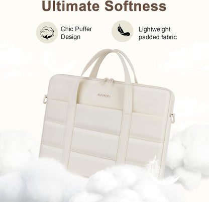 MOSISO 360‑Edge Reinforced Ultra‑Light Laptop Bag,15‑16‑Inch,Dual‑Pockets,Removable‑Strap & Rear Trolley‑Sleeve
