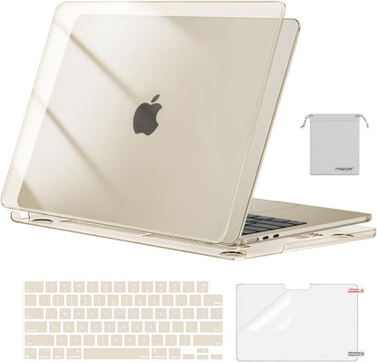 MOSISO Compatible with MacBook Air 13 inch Case M2-M5 2022-2026 A3449 A3240 A3113 A2681, 4 in 1 Protective Kit: Hard Shell, Keyboard Cover, Screen Film & Storage Pouch