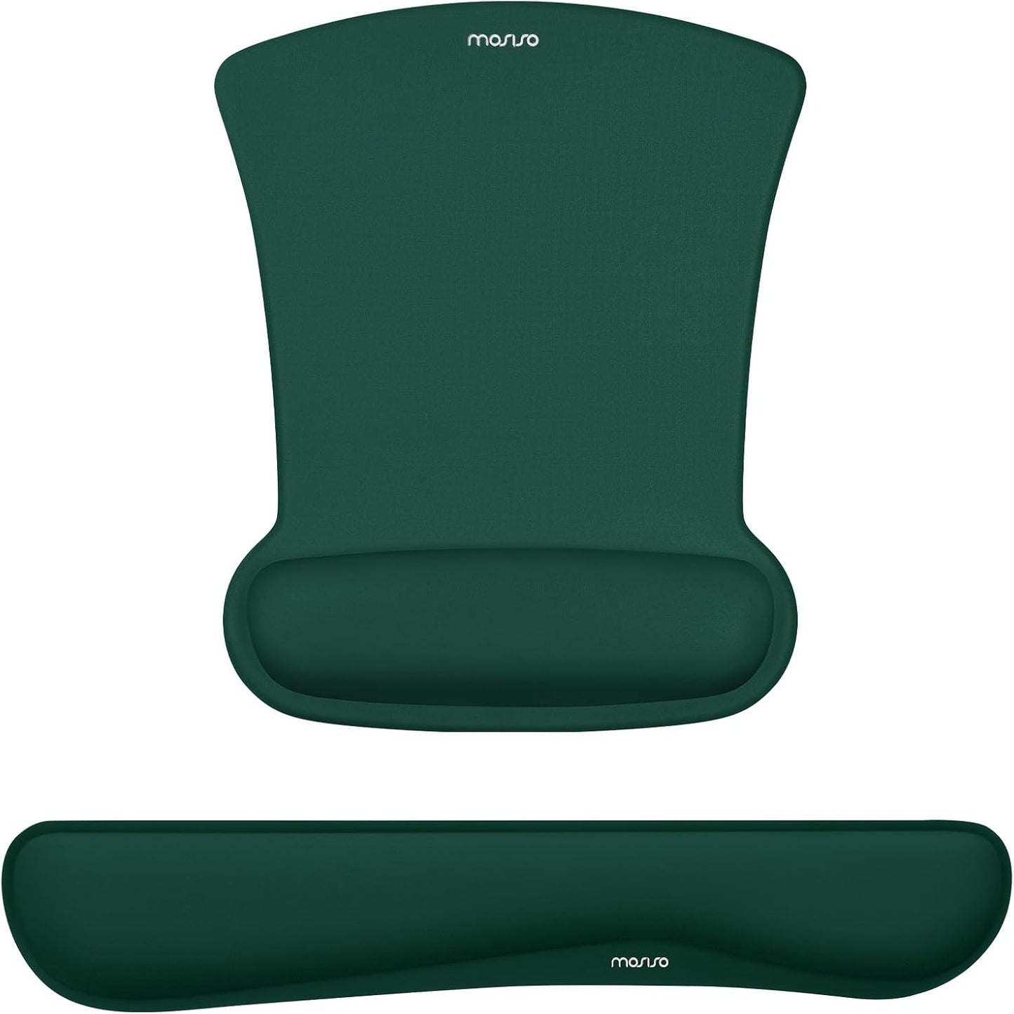 MOSISO Wrist Rest Support for Mouse Pad & Keyboard Set, Ergonomic Mousepad Non-Slip Base Home/Office Pain Relief & Easy Typing Cushion with Neoprene Cloth & Raised Memory Foam