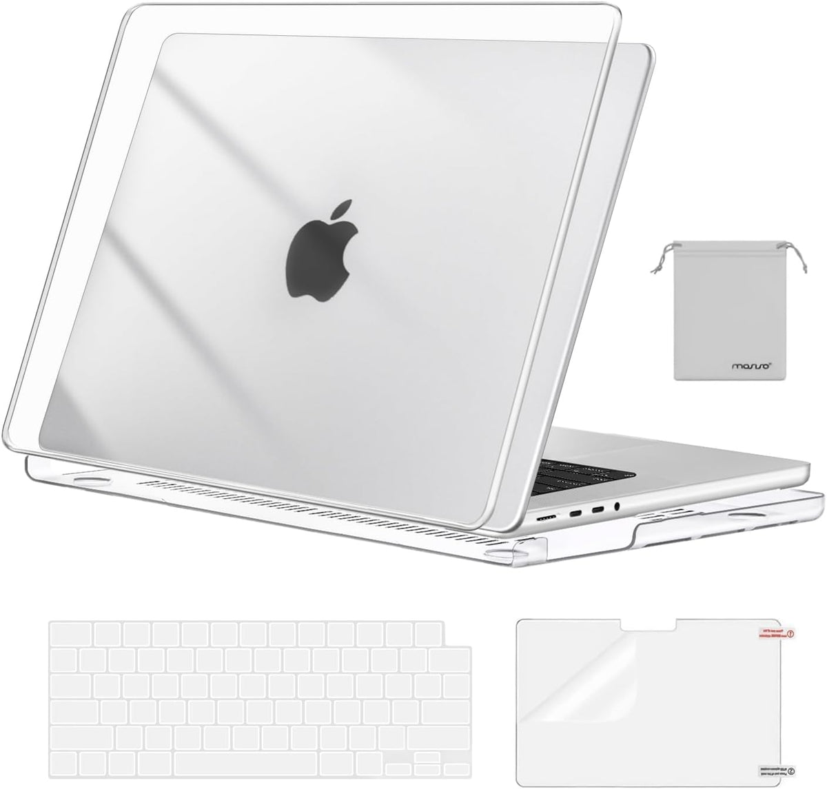 MOSISO 4in1 MultiColor Hard Shell Case Compatible with MacBook Pro 16 Inch M5-M1 Protective Laptop Cover With Keyboard Cover Screen Film Storage Pouch