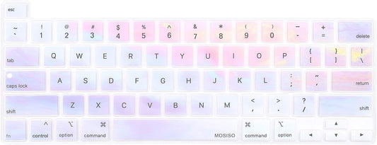 MOSISO Keyboard Cover Silicone Skin Compatible with MacBook Pro 13 inch M2 2023, 2022, 2021 2020 M1 A2338 A2289 A2251 & Compatible with MacBook Pro 16 inch 2020 2019 A2141 Touch ID, Colorful Clouds