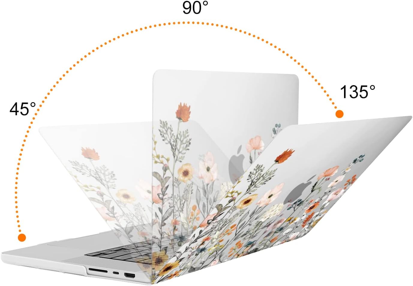 MOSISO Compatible with MacBook Pro 16 inch Case 2024 2023 2022 2021 M4 M3 M2 M1 A3403 A3186 A2991 A2780 A2485 Pro Max, Plastic Garden Flowers Hard Case&Keyboard Cover&Screen Protector, Transparent