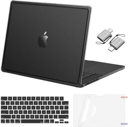 MOSISO Compatible with MacBook Pro 16 inch Case M5 2026 M4 2025 M3 M2 M1 2024-2021 A3429 A3428 A3403 A3186 A2991 A2780 A2485, 4 in 1 Kit Matte Reinforced Corners Protective Hard Shell, Black