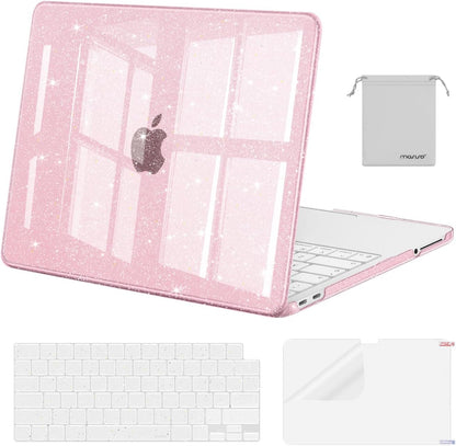 MOSISO Sparkly Glitter Case Compatible with MacBook Neo Case 13 inch 2026 | Model A3404 with A18 Pro Chip, Crack-Resistant Protective Hard Shell Case&Keyboard Cover&ScreenFilm&Pouch