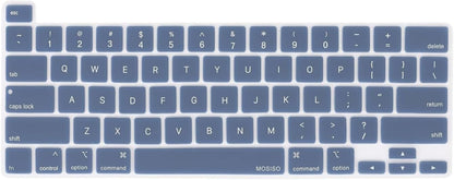 MOSISO Keyboard Cover Compatible with MacBook Pro 13 inch M2 2023, 2022, 2021 2020 M1 A2338 A2289 A2251&Compatible with MacBook Pro 16 2020 2019 A2141 Touch ID,Protective Silicone Skin, Airy Blue
