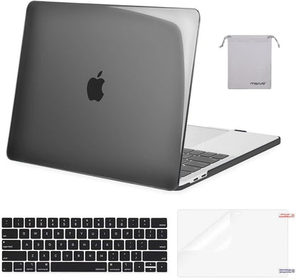 MOSISO Compatible with MacBook Pro 13 inch Case M2 2026 2025 2024 2023 2022-2016 A2338 M1 A2251 A2289 A2159 A1989 A1708 A1706,Plastic Hard Shell&Keyboard Cover&Screen Film&Storage Bag, Black