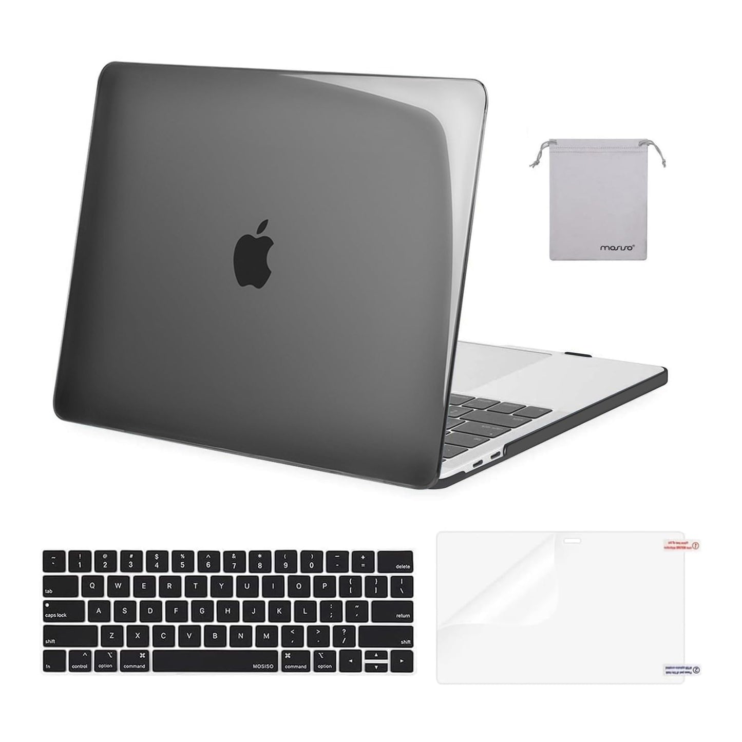 MOSISO Compatible with MacBook Pro 13 inch Case M2 2025, 2024, 2023, 2022-2016 A2338 M1 A2251 A2289 A2159 A1989 A1708 A1706, Plastic Hard Shell&Keyboard Cover&Screen Film&Storage Bag, Chalk Pink