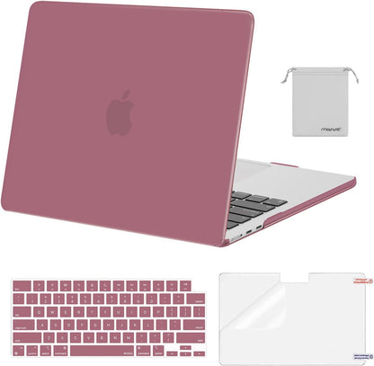 MOSISO Compatible with MacBook Air 13 inch Case M2-M5 2022-2026 A3449 A3240 A3113 A2681, 4 in 1 Protective Kit: Hard Shell, Keyboard Cover, Screen Film & Storage Pouch