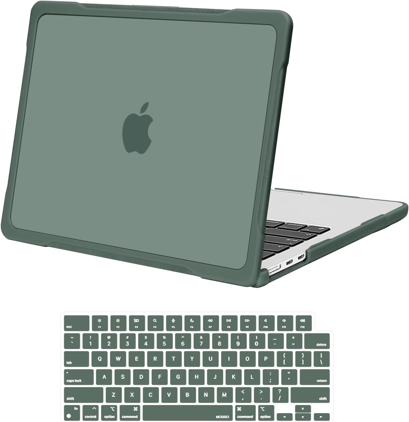 MOSISO Compatible with MacBook Air 13 inch Case M5 2026 M4 2025 M3 M2 2024-2022 A3449 A3240 A3113 A2681, 2 in 1 Kit Crack-Resistant Hard Case with Soft TPU Bumper for MacBook Air 13.6