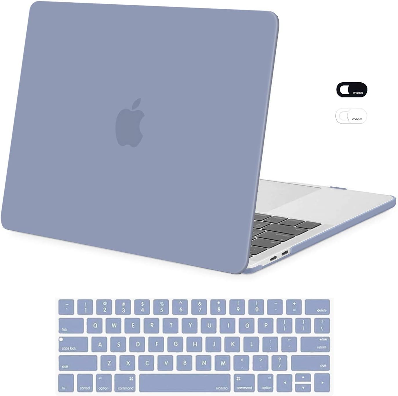 MOSISO Compatible with MacBook Pro 13 inch Case M2 2025, 2024, 2023-2016 A2338 M1 A2251 A2289 A2159 A1989 A1708 A1706, Plastic Hard Case&Keyboard Skin&Webcam Cover for MacBook Pro 13.3, Lavender Gray