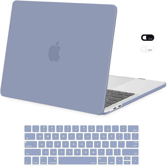 MOSISO Compatible with MacBook Pro 13 inch Case M2 2025, 2024, 2023-2016 A2338 M1 A2251 A2289 A2159 A1989 A1708 A1706, Plastic Hard Case&Keyboard Skin&Webcam Cover for MacBook Pro 13.3, Lavender Gray