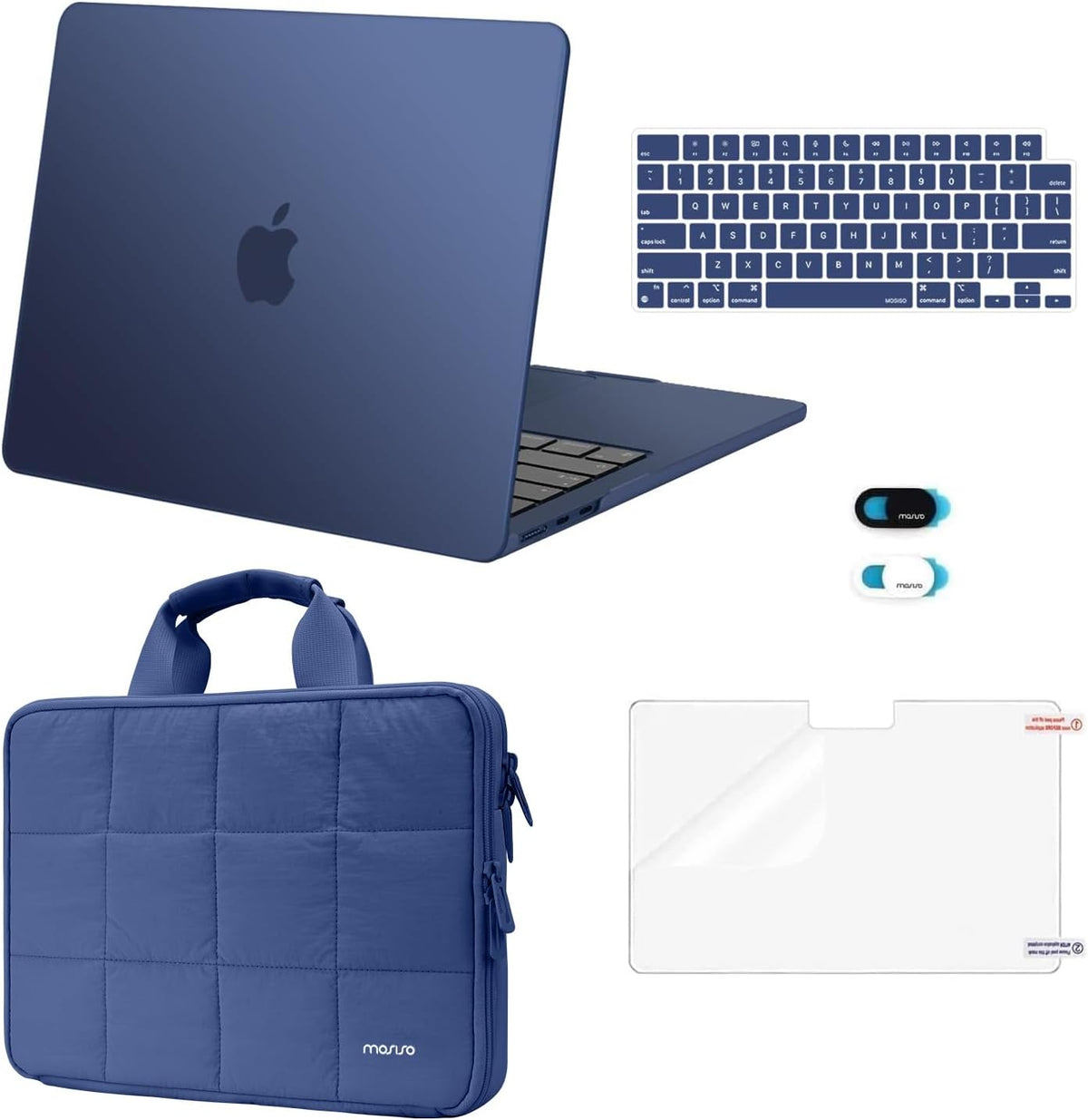 MOSISO 5‑in‑1 Protective Kit for MacBook Air 13.6‑Inch (2022‑2026 M2‑M5, A2681/A3113/A3240/A3449)
